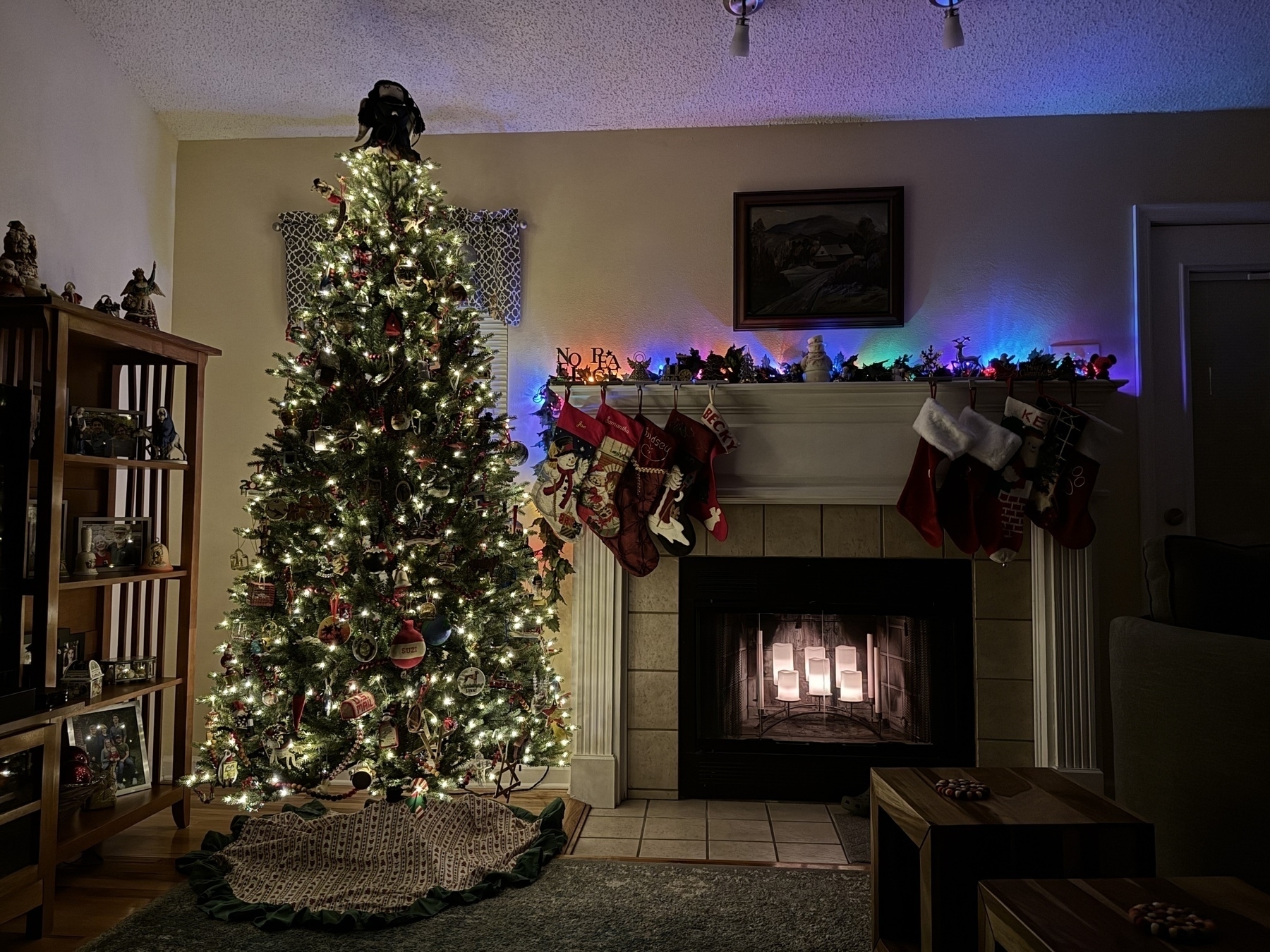 Christmas Tree and Fireplace